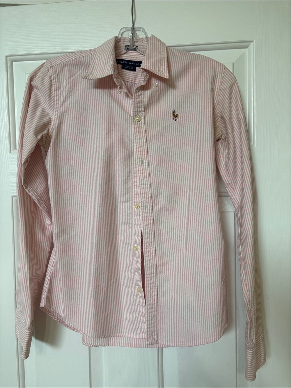 Ralph Lauren Pink & White Striped Button-Down Oxford